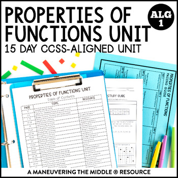 Preview of Properties of Functions Unit | Identify, Evaluate, & Graph Functions