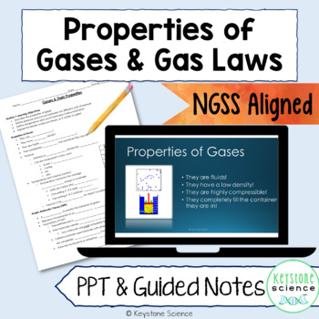 Preview of Properties of Gases Gas Laws PowerPoint with Guided Notes NGSS Boyles Charles