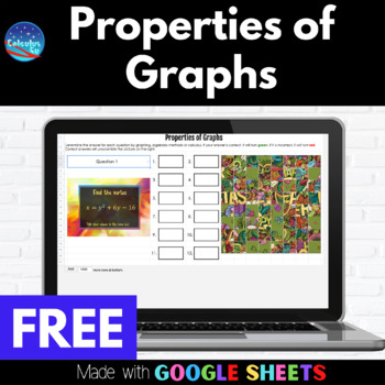 Preview of Properties of Graphs Digital Easter Picture Unscramble using Google Sheets FREE