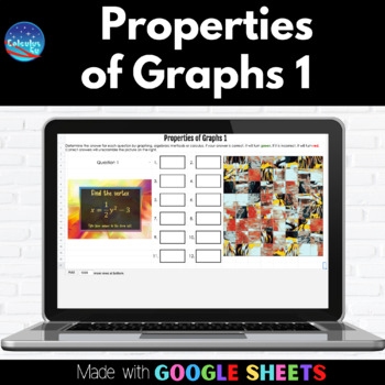 Preview of Properties of Graphs Set 1 Digital Picture Unscramble using Google Sheets