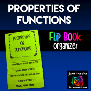 Preview of Functions Graphs & Properties Flip Book Foldable