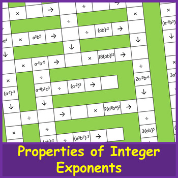 Preview of Properties of Integer Exponents | Crossword Puzzles