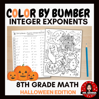 Preview of Properties of Integer Exponents : Halloween Color by Number