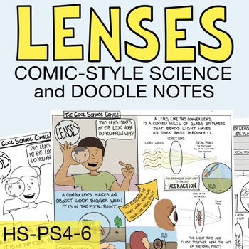 Preview of Properties of Light: Lenses, Light Waves, & Refraction (Content & Doodle Notes)