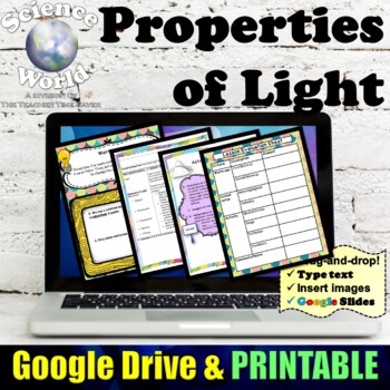 Preview of Properties of Light Waves Digital Lesson | Physical Science | Middle School