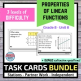 Properties of Linear Functions Task Cards BUNDLE