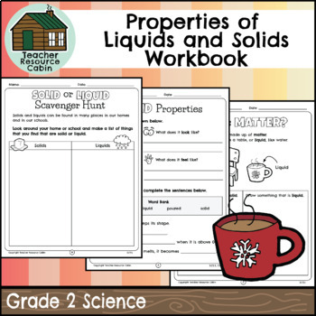 Preview of Properties of Liquids and Solids Workbook (Grade 2 Ontario Science)