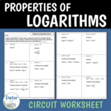 Properties of Logarithms CIRCUIT WORKSHEET