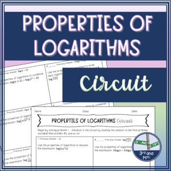 Preview of Properties of Logarithms Circuit Activity