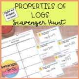 Properties of Logarithms Digital and Printable Scavenger Hunt