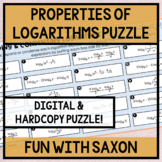 Properties of Logarithms Matching Puzzle (Hardcopy & Digit