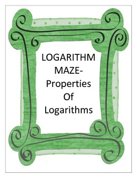 Preview of Properties of Logarithms - Maze