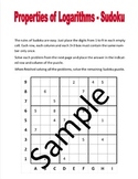 Properties of Logarithms - Sudoku puzzle