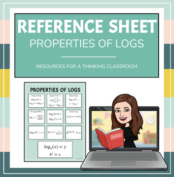 Preview of Properties of Logs Reference Sheet