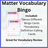 Properties of Matter Bingo | Vocabulary | Review Game | Science