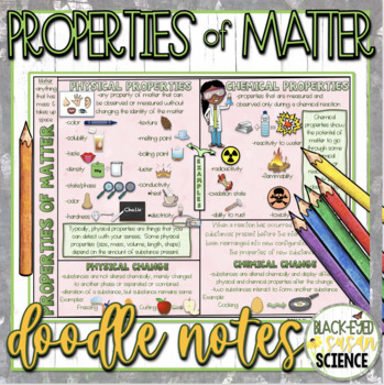 Preview of Properties of Matter (Physical/Chemical Change) Doodle Notes & Quiz
