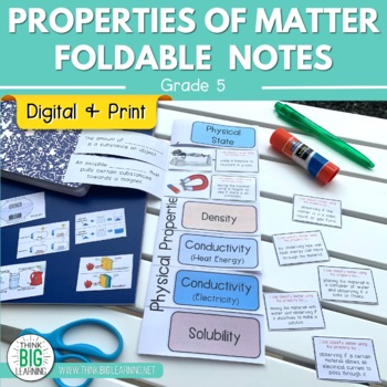 Preview of Properties of Matter Foldable Notes and Sort Digital and Print Activity