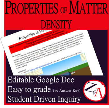 Preview of Properties of Matter: Inquiry Finding Density & Observing Buoyancy (DENSITY)