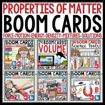 Preview of Properties of Matter Light Density Energy Mixtures & Solutions Boom Cards Audio