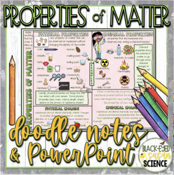 Preview of Properties of Matter (Physical and Chemical) Doodle Notes & Quiz + PowerPoint