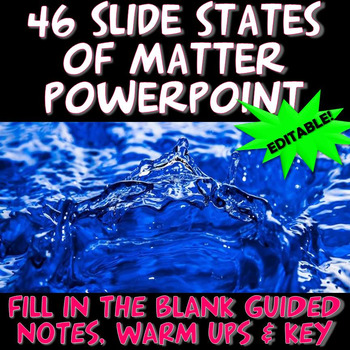 Preview of Properties of Matter PowerPoint Warm Ups and Guided Notes PS1.A