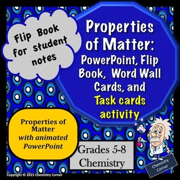 Preview of Properties of Matter: PowerPoint with Flip Book and Task Cards