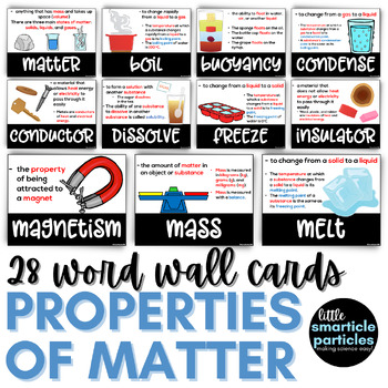 Preview of Properties of Matter Science Vocabulary Word Wall Cards for 3rd, 4th, 5th Grade