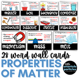Properties of Matter Science Vocabulary Word Wall Cards fo