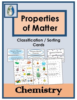 Preview of Properties of Matter Sorting / Classification Cards, with Definitions