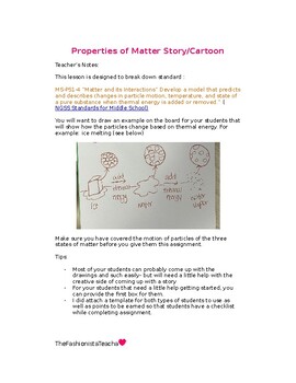 Preview of Properties of Matter Story/Cartoon
