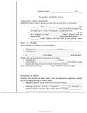Properties of Matter - Student Note Paper