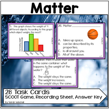 Preview of States of Matter Game Interactive Scoot Game 5th Grade Science Review Activity