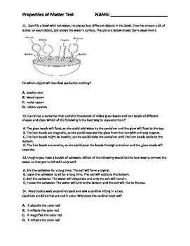 Properties of Matter Test by Realm of Rigorous Assessments and Activities