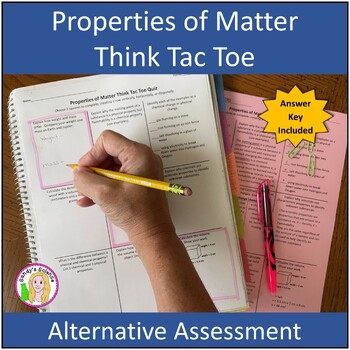 Preview of Properties of Matter Think Tac Toe Quiz