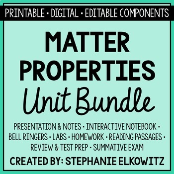 Preview of Matter Properties Unit Bundle | Printable, Digital & Editable Components
