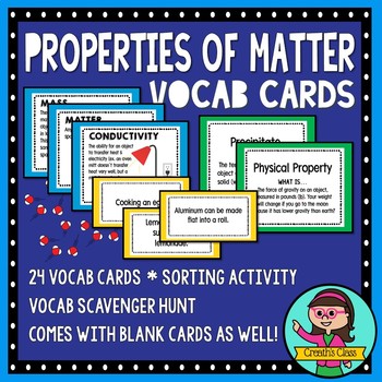 Preview of Properties of Matter Vocabulary & Task Card Set