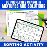 Properties of Mixtures and Solutions Sorting Activity | Pr