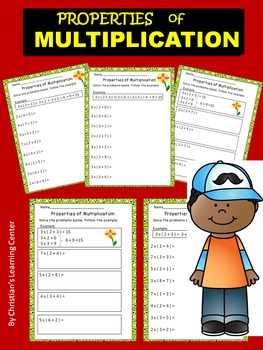 Preview of FALL - Properties of Multiplication-Worksheets  CCSS.MATH.CONTENT.3.OA.B.5