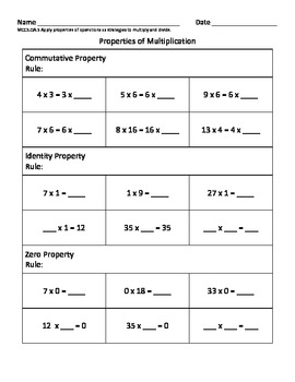 Properties of Multiplication - 3rd Grade Math NBT.3 / NBT.A.3 & OA.5 OA.B.5