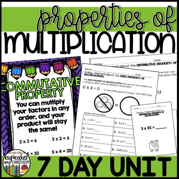 Preview of Properties of Multiplication Practice for 3rd Grade Multiplication Properties
