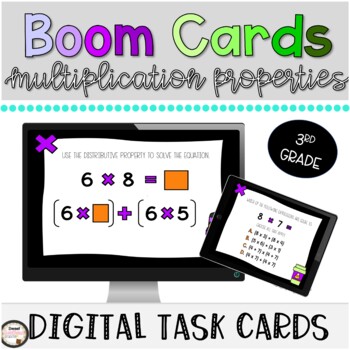 Preview of Properties of Multiplication Boom Cards Third Grade