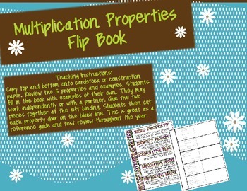 Preview of Properties of Multiplication Flip Book