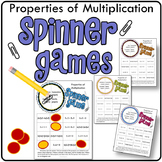 Properties of Multiplication Printable Math Spinner Games