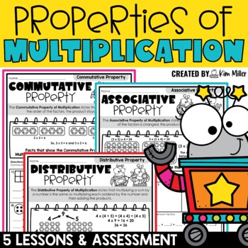 Preview of Properties of Multiplication Practice Activities Worksheets Assessments