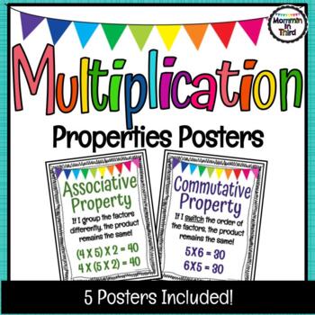 Preview of Properties of Multiplication Posters l Bulletin Board Anchor Chart