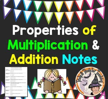 Preview of Properties of Multiplication Addition Notes Communative Associative Distributive