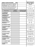 Properties of Numbers ALGEBRA 1 Cut-and-Paste Matching Quiz