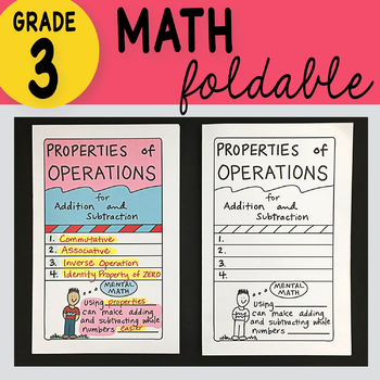 Preview of Properties of Operations Foldable 3rd Grade Math Doodles