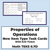 Properties of Operations New Item Type Task Cards Math TEKS 6.7D