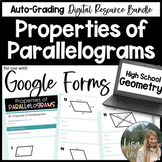 Properties of Parallelogram Google Forms Homework